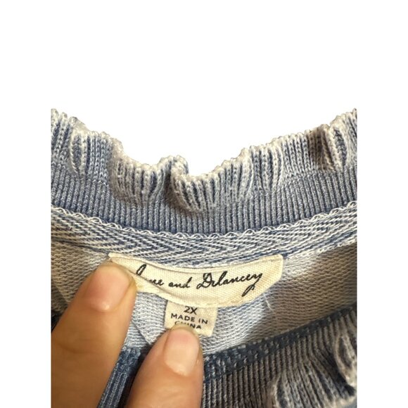 Jane And Delancey Vintage Wash Blue Knit Top 2X - Picture 4 of 5